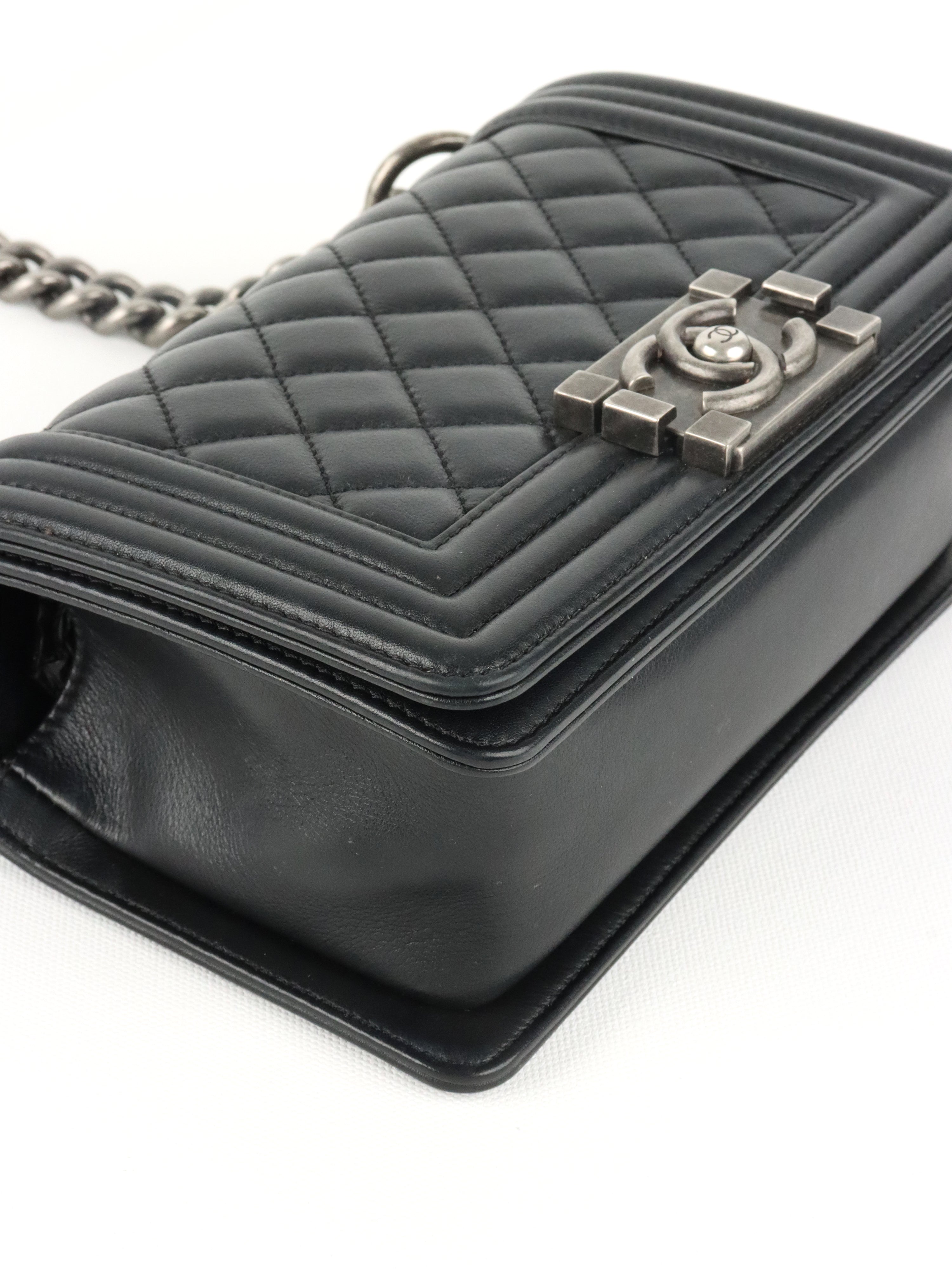 Chanel Small Black Lambskin Boy Bag