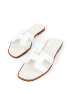 Hermes Oran Sandals White Size 37