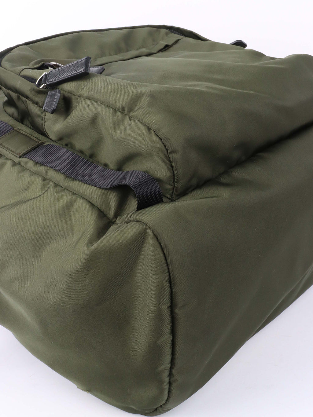 Prada Green Nylon Buckled Backpack.