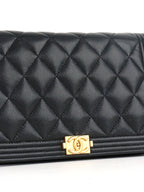 Chanel Black Caviar Boy Wallet On Chain GHW