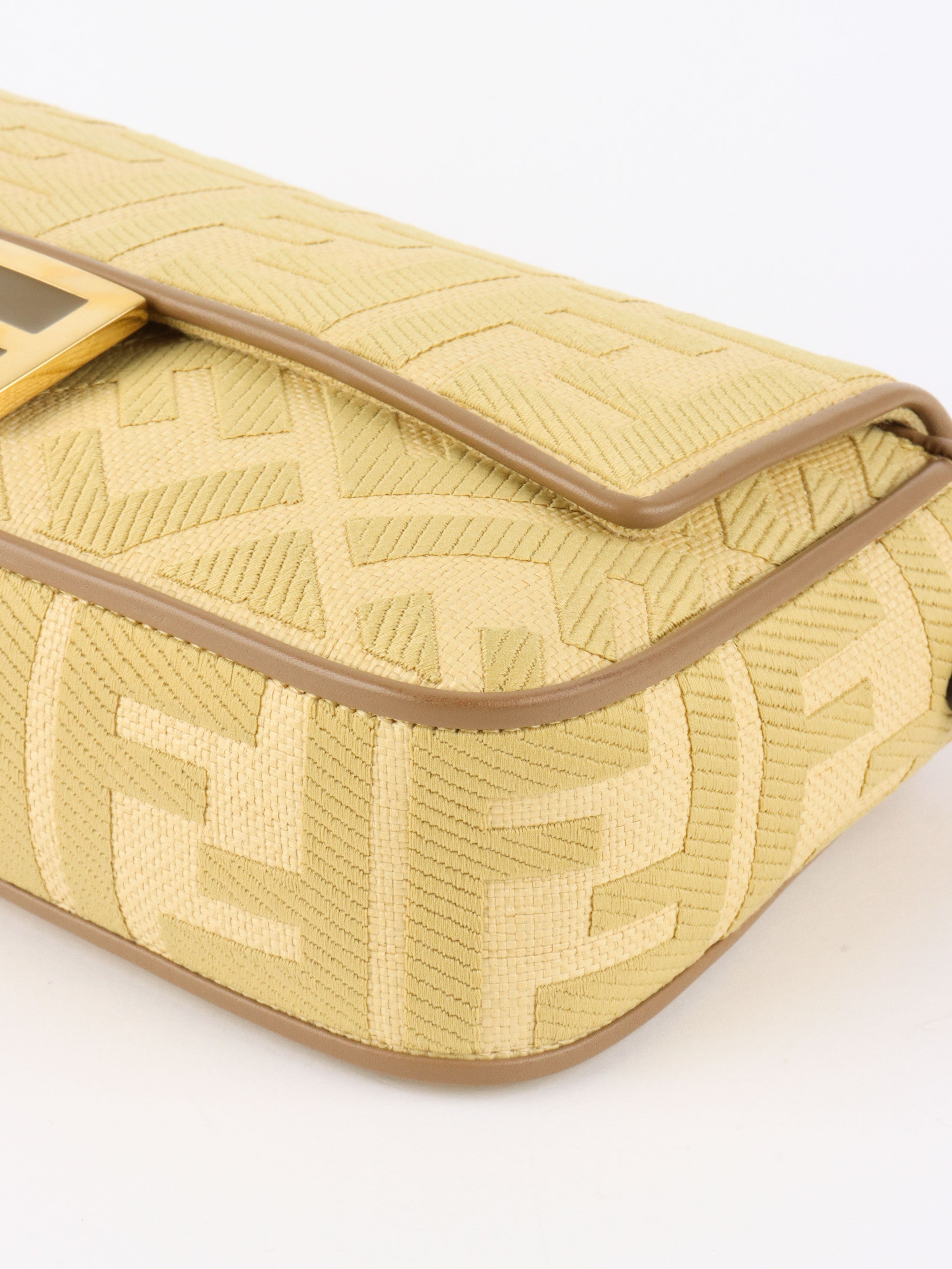 Fendi Woven Rafia Vitello Baguette  Bag.