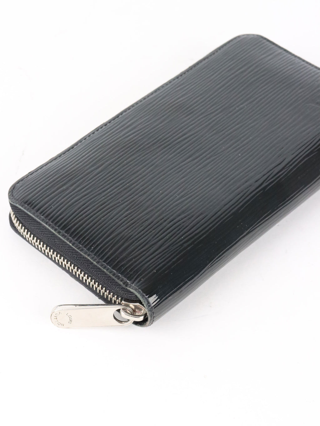 Louis Vuitton Electric Black Patent Long Epi Zippy Wallet