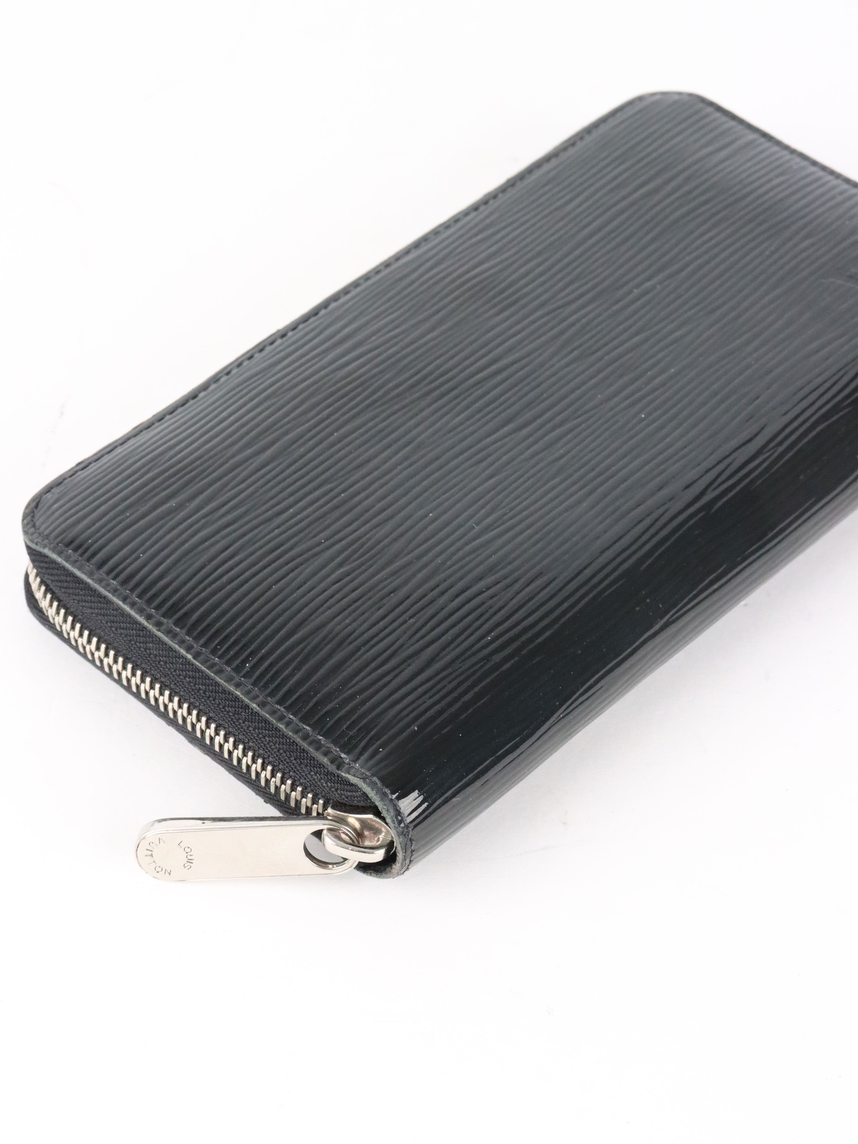 Louis Vuitton Electric Black Patent Long Epi Zippy Wallet