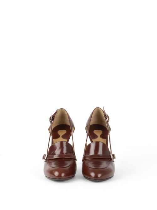 Chloe Brown Leather Heels