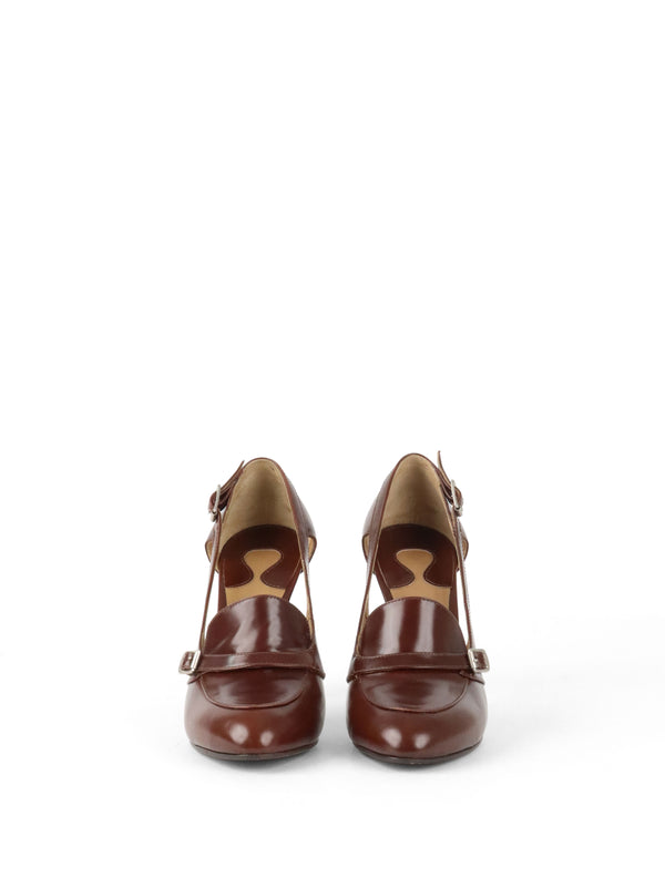 Chloe Brown Leather Heels