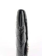 Chanel Black Quilted Patent Leather Flap Wallet