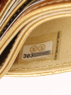 Chanel Gold Metallic with Pearl CC logo Card holder.