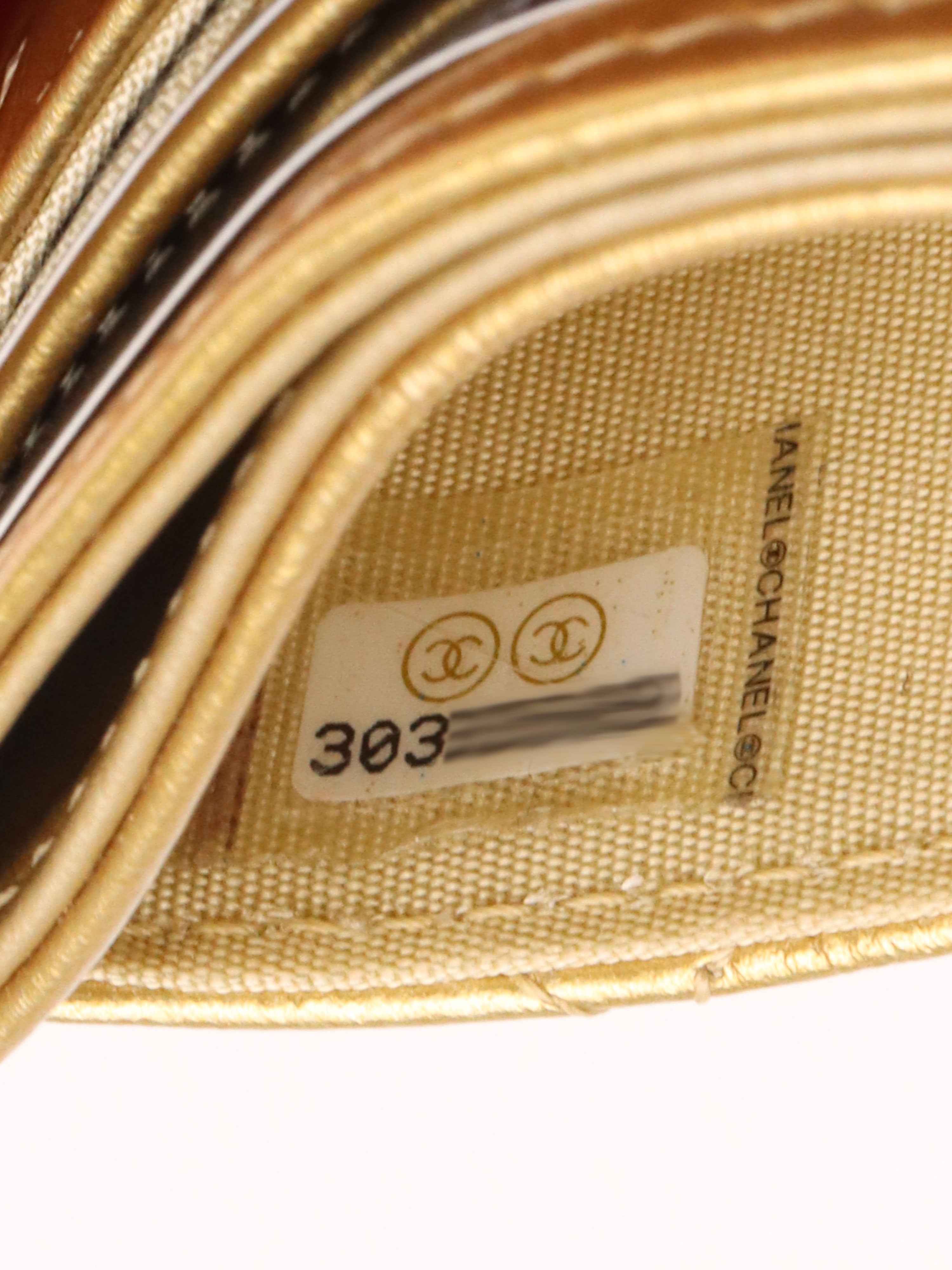 Chanel Gold Metallic with Pearl CC logo Card holder.