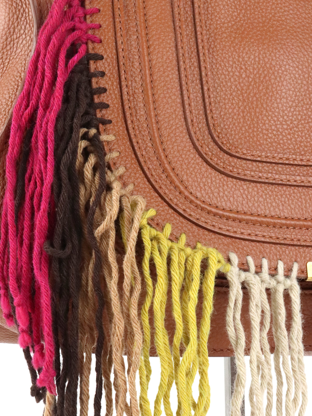 Chloe Marcie Medium Fringed Leather Tote Tan