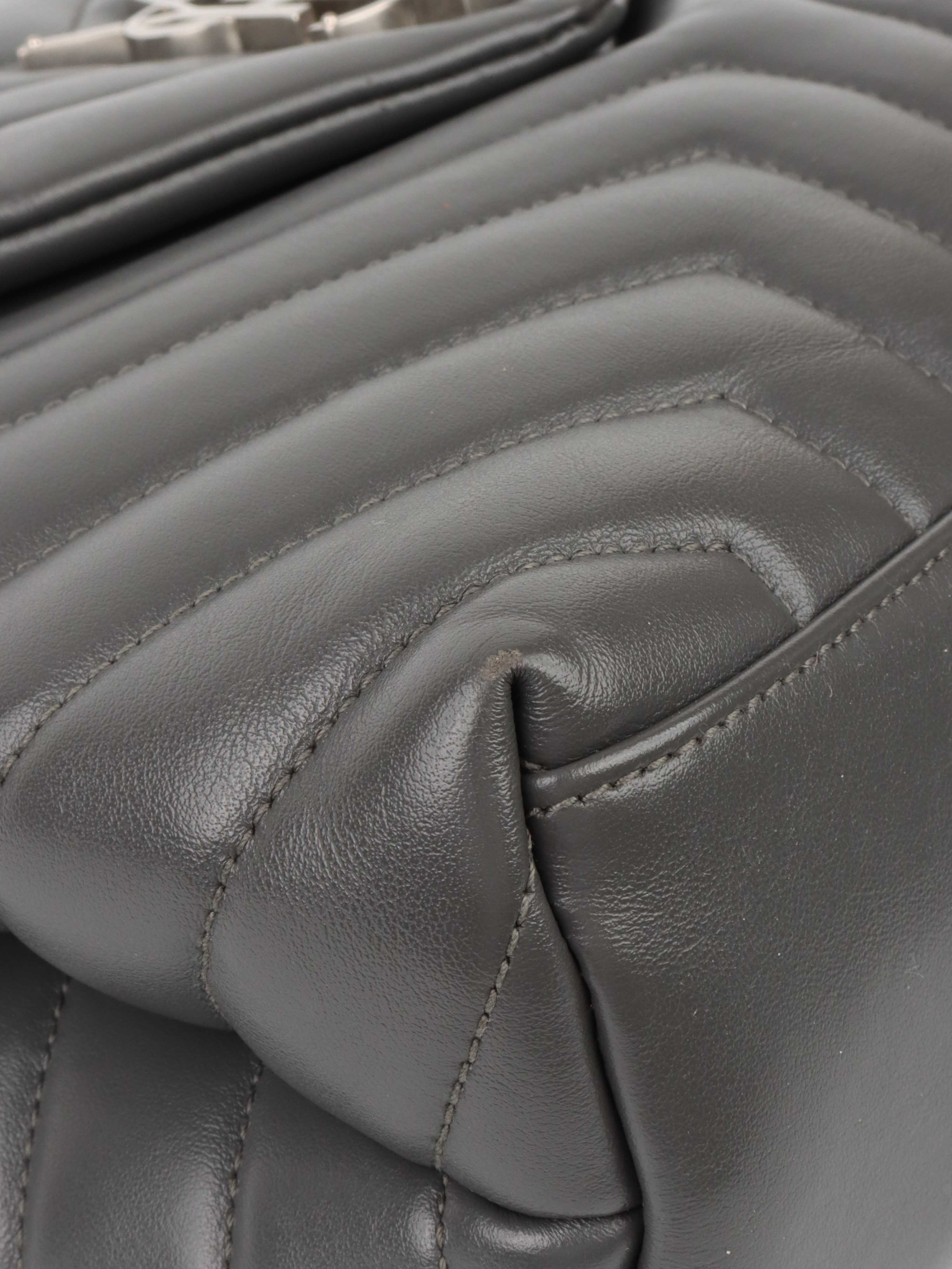 Saint Laurent Dark Grey Medium Loulou Bag.