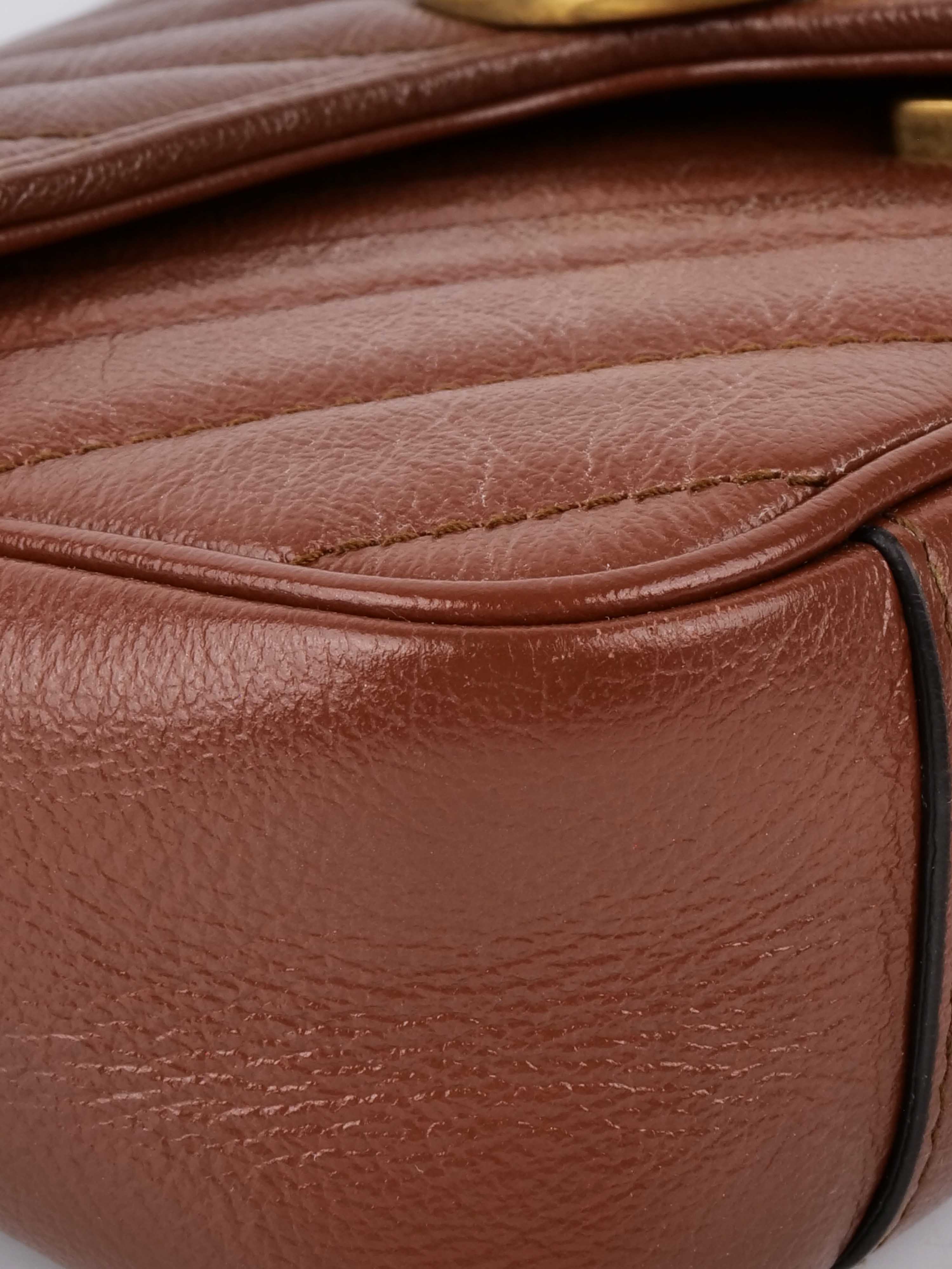 Gucci Mini Marmont Caramel Shoulder Bag.