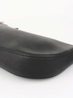 Versace Black Leather Shoulder Bag with Silver Chain.