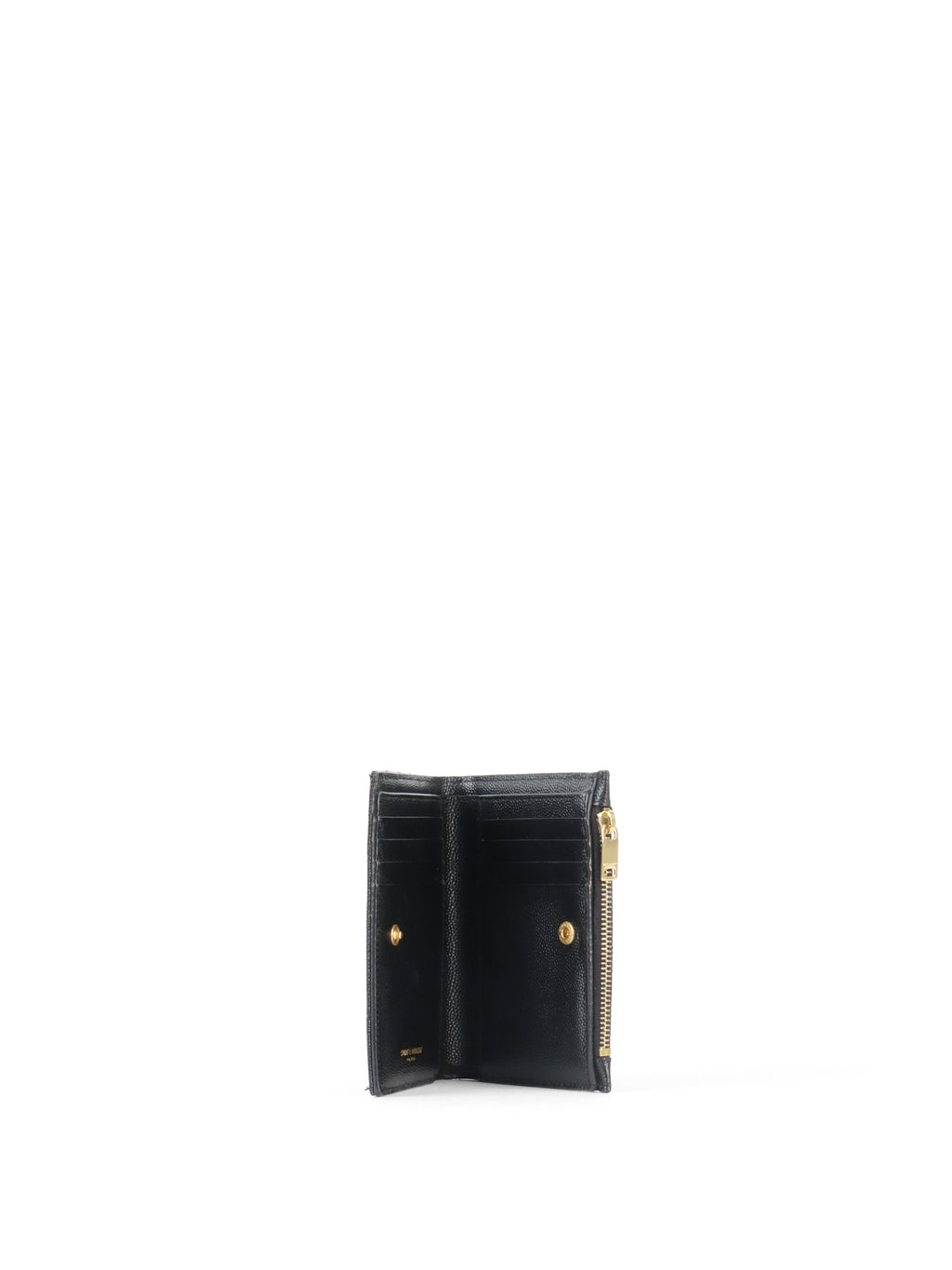 Saint Laurent Black Zipped Leather Wallet