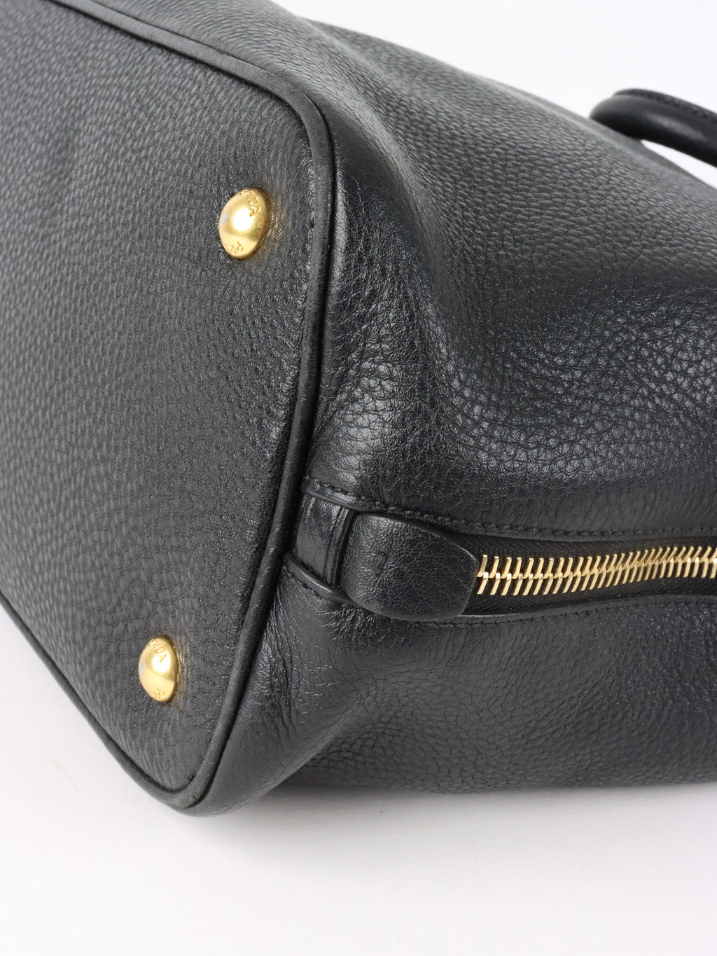 Prada Black Vitello Daino Leather Tote Bag.