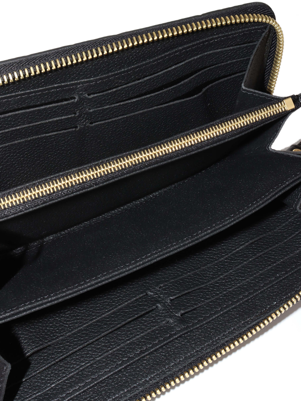 Louis Vuitton Black Monogram Empreinte Leather Clemence Wallet.