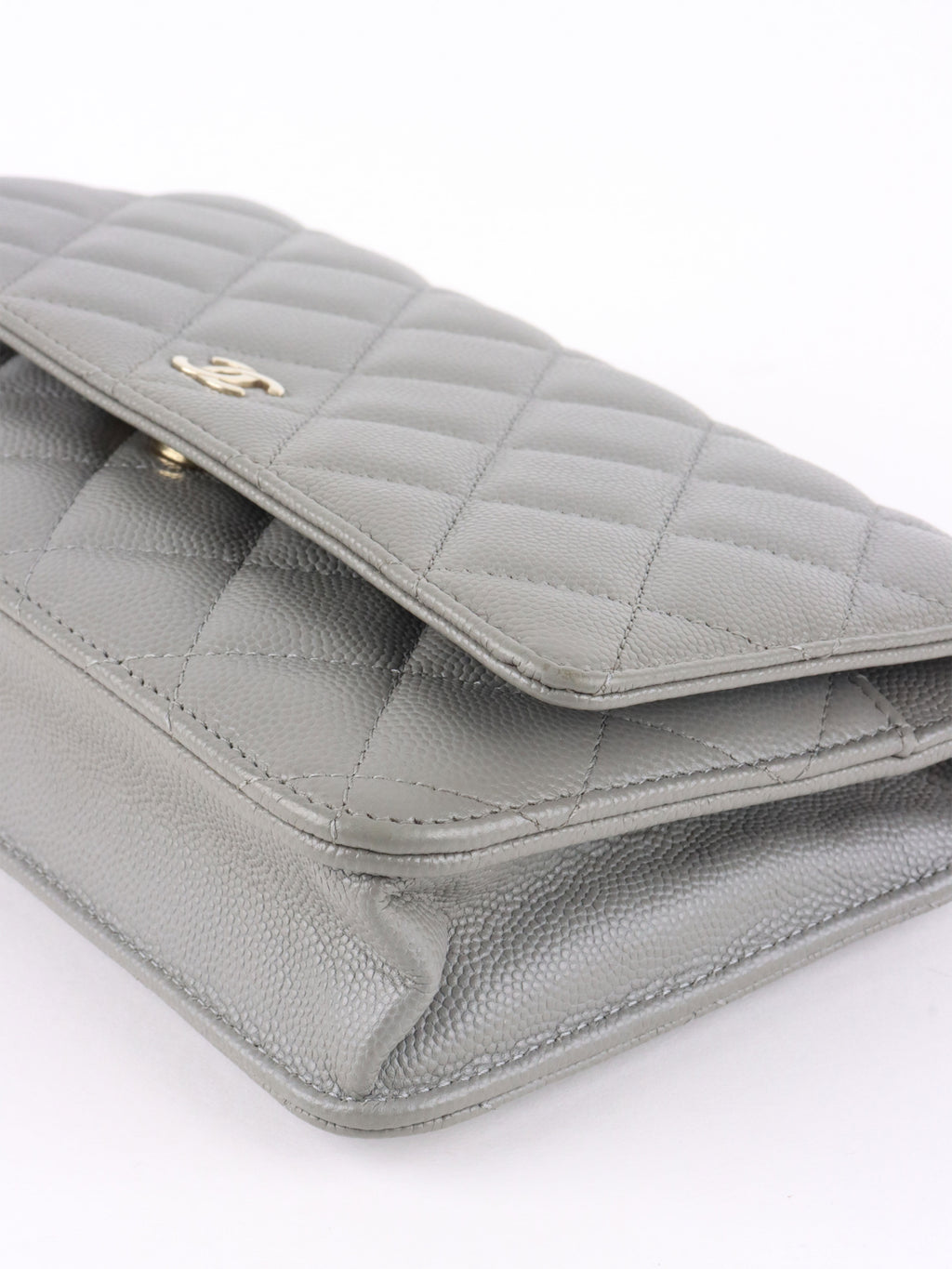 Chanel Grey Caviar Wallet on Chain LGHW