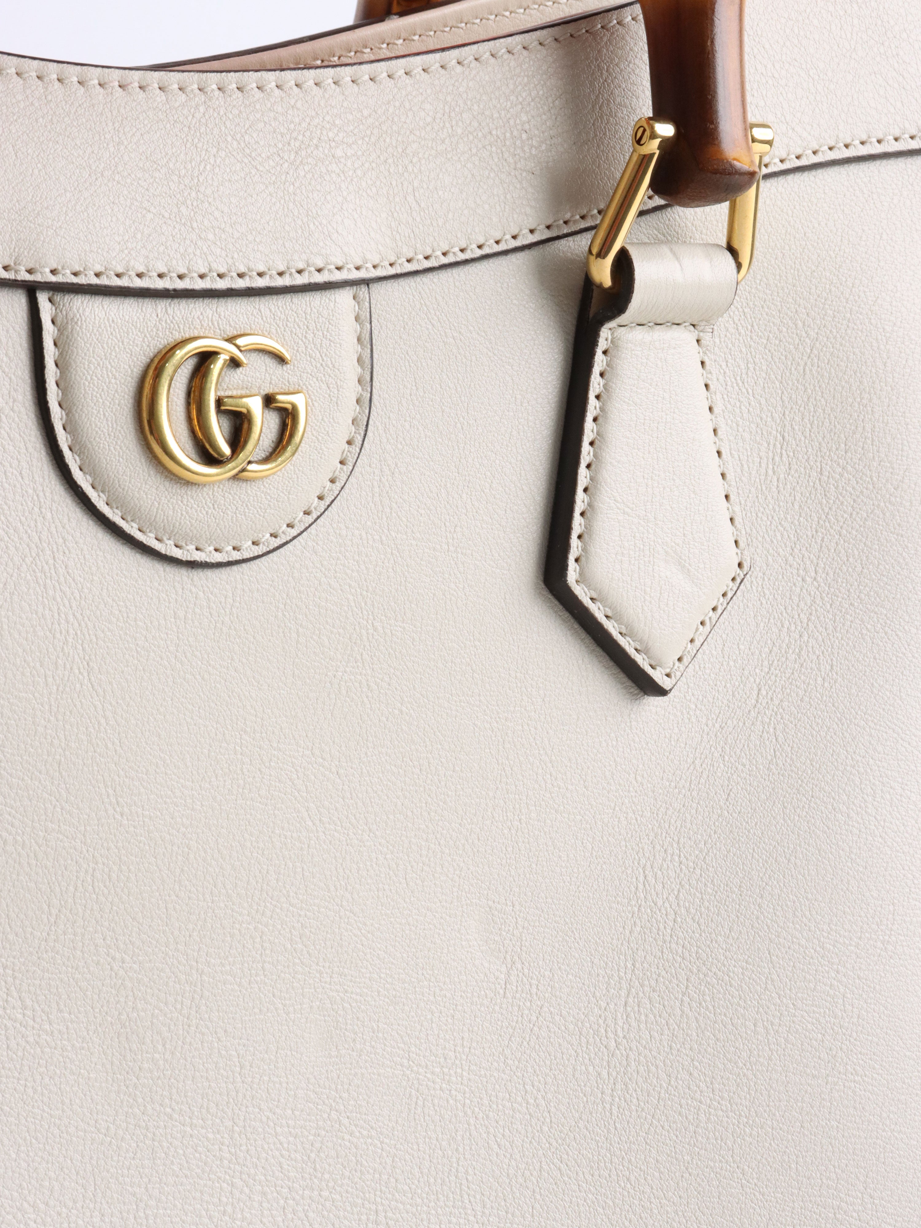 Gucci White Diana Large Tote Bag