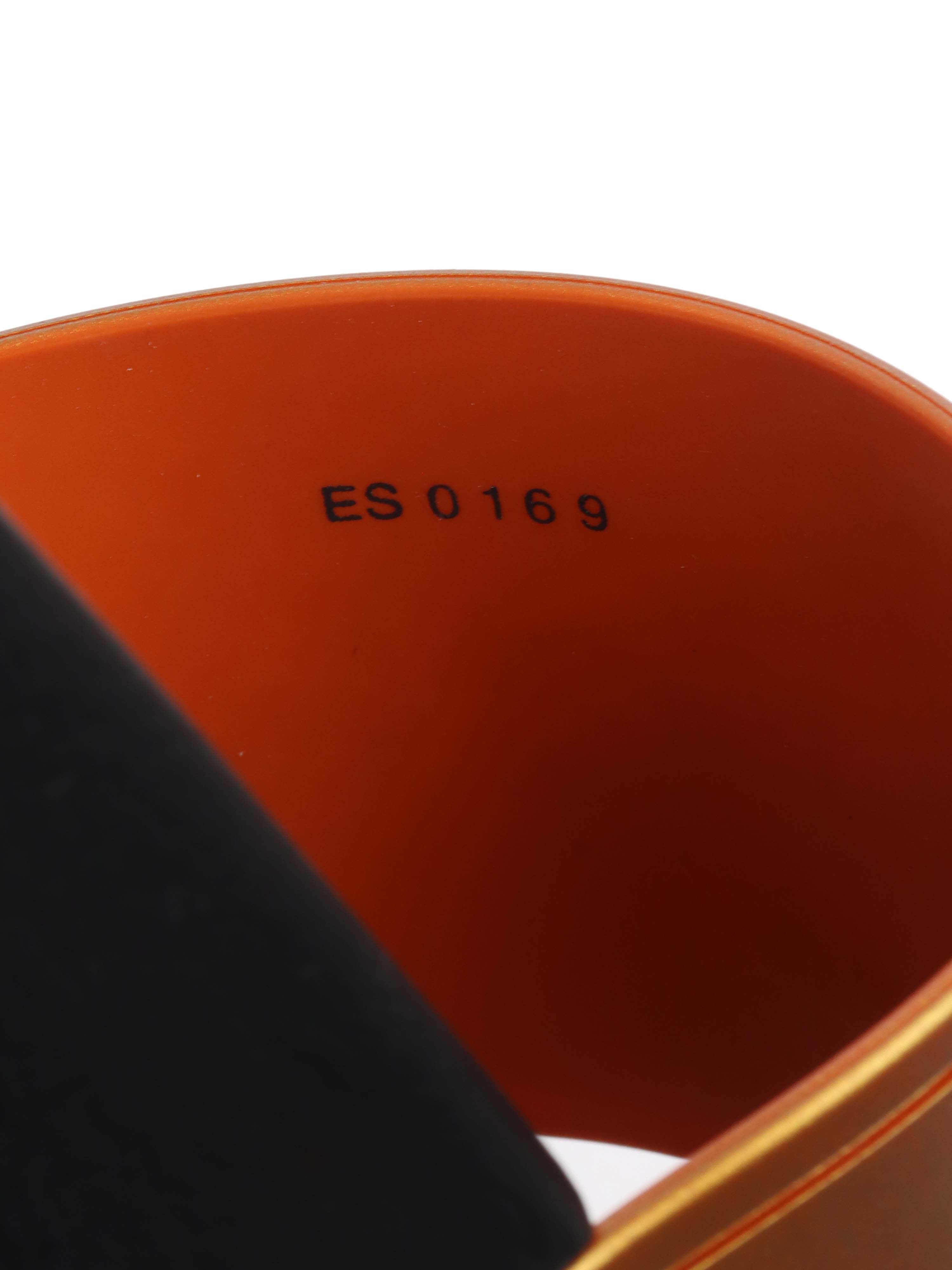 Givenchy Black/ Orange Iridescent Logo Slide Sandal