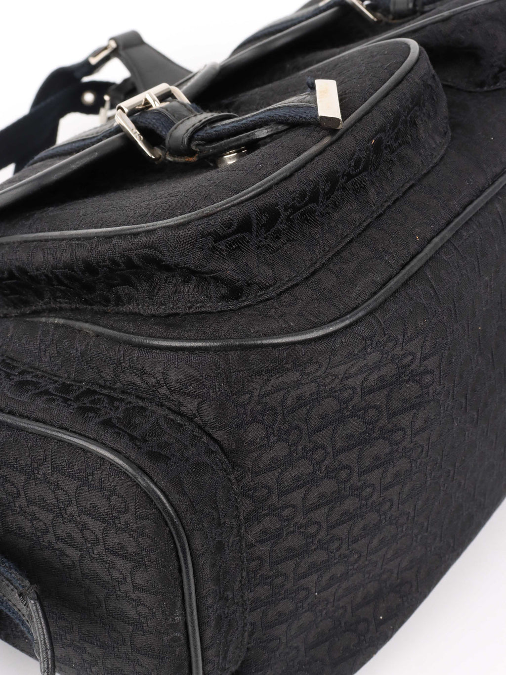 Dior Black Vintage Canvas Pocket Bag.