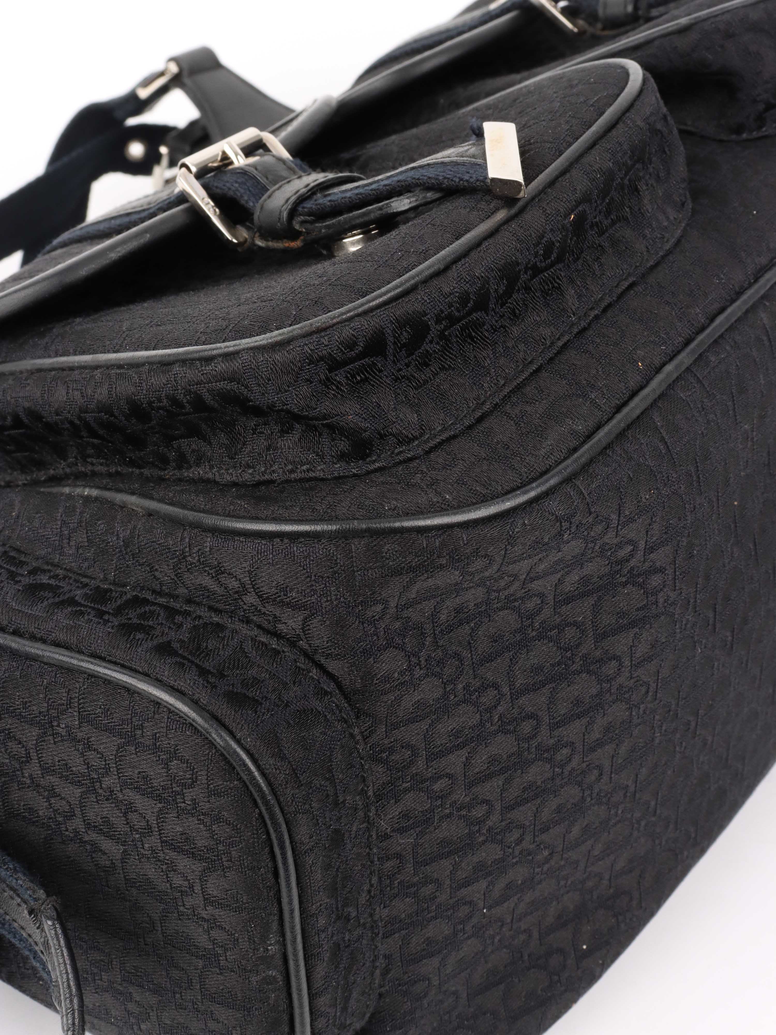Dior Black Vintage Canvas Pocket Bag.