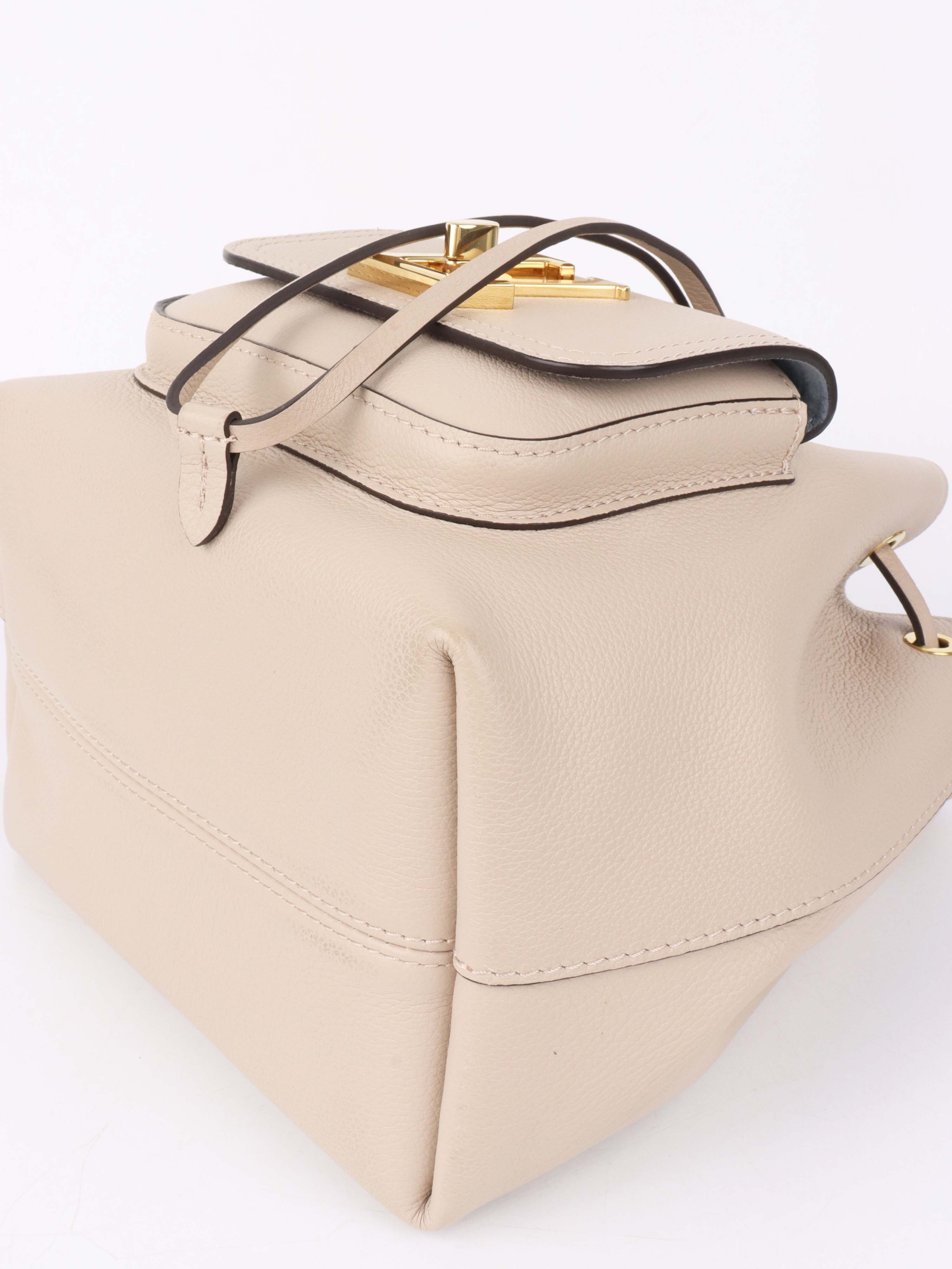 Louis Vuitton Beige Lockme Bucket Bag.