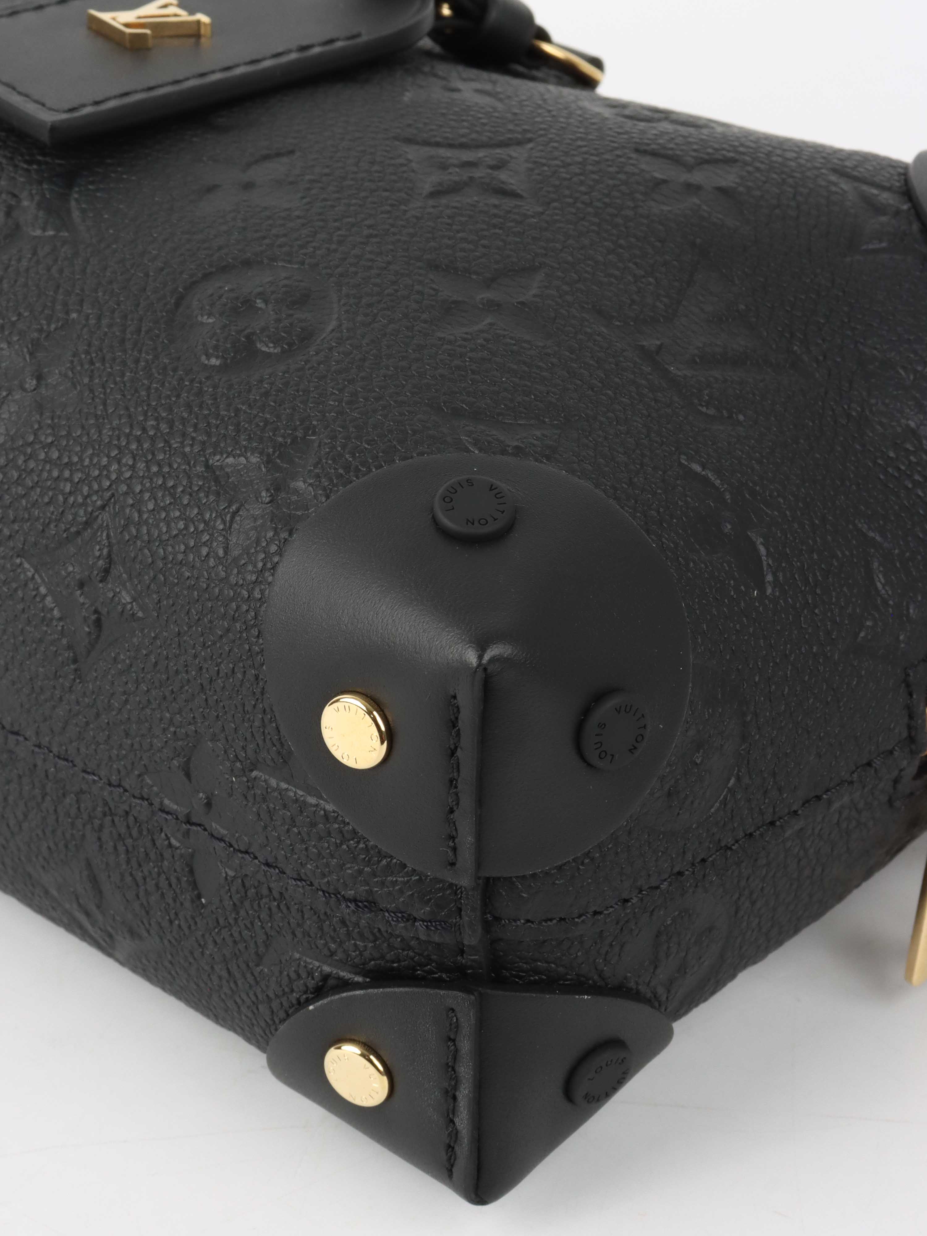 Louis Vuitton Black Monogram Empreinte Petite Malle Souple Bag.