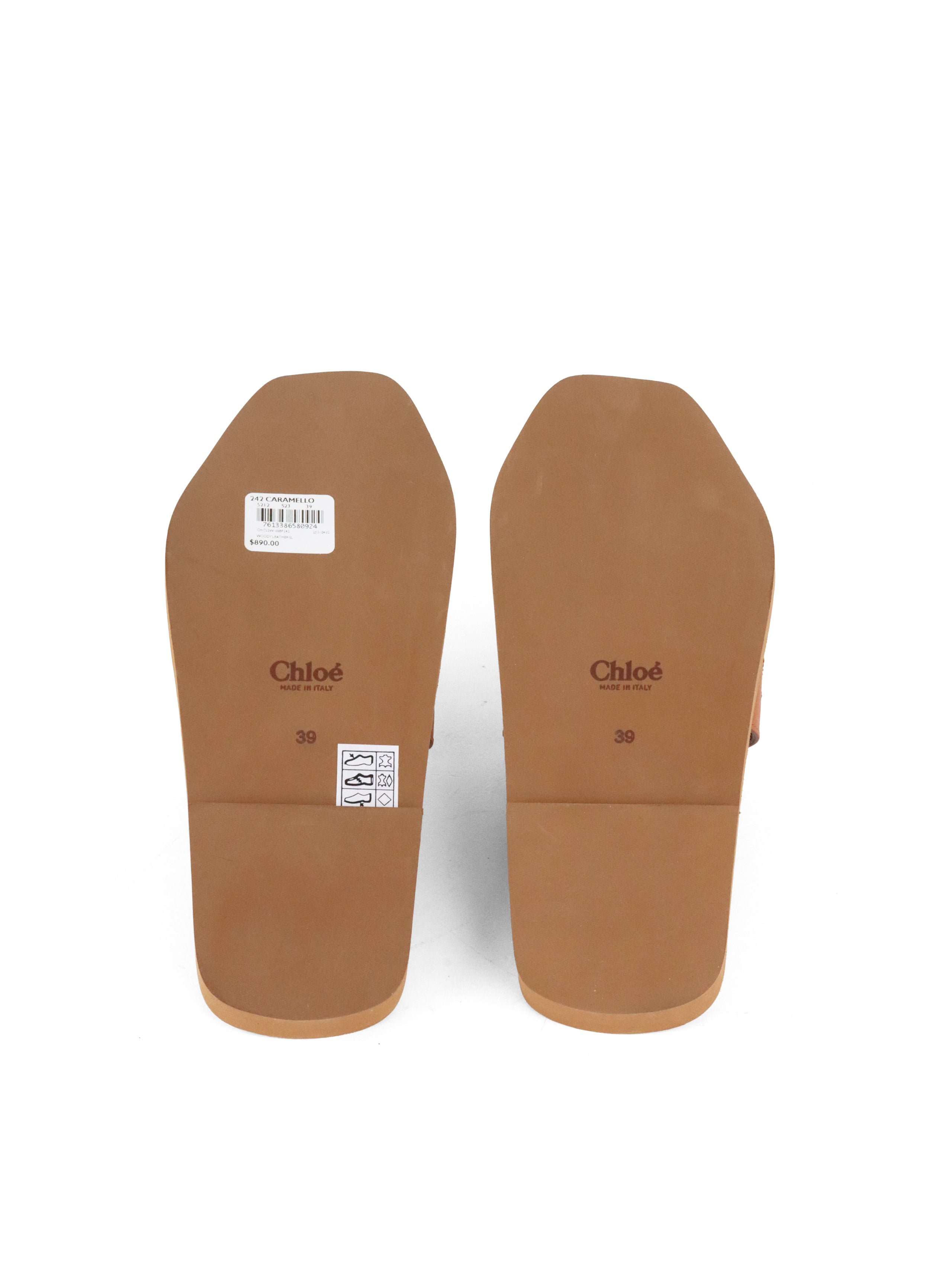 Chloe Tan Woody Flat Mules