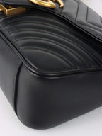Gucci Black Small Marmont Shoulder Bag.