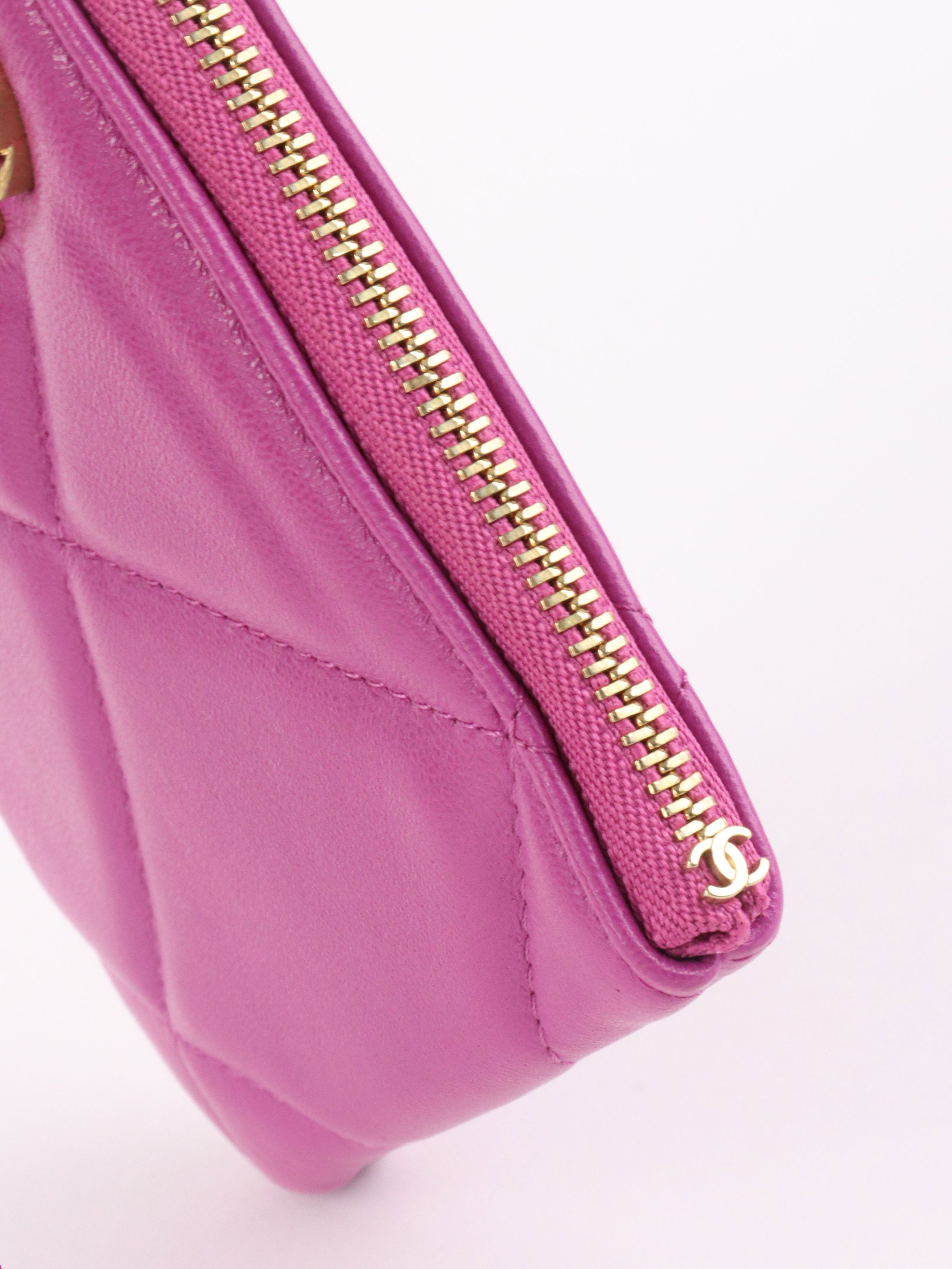 Chanel 19 Purple Lambskin Pouch