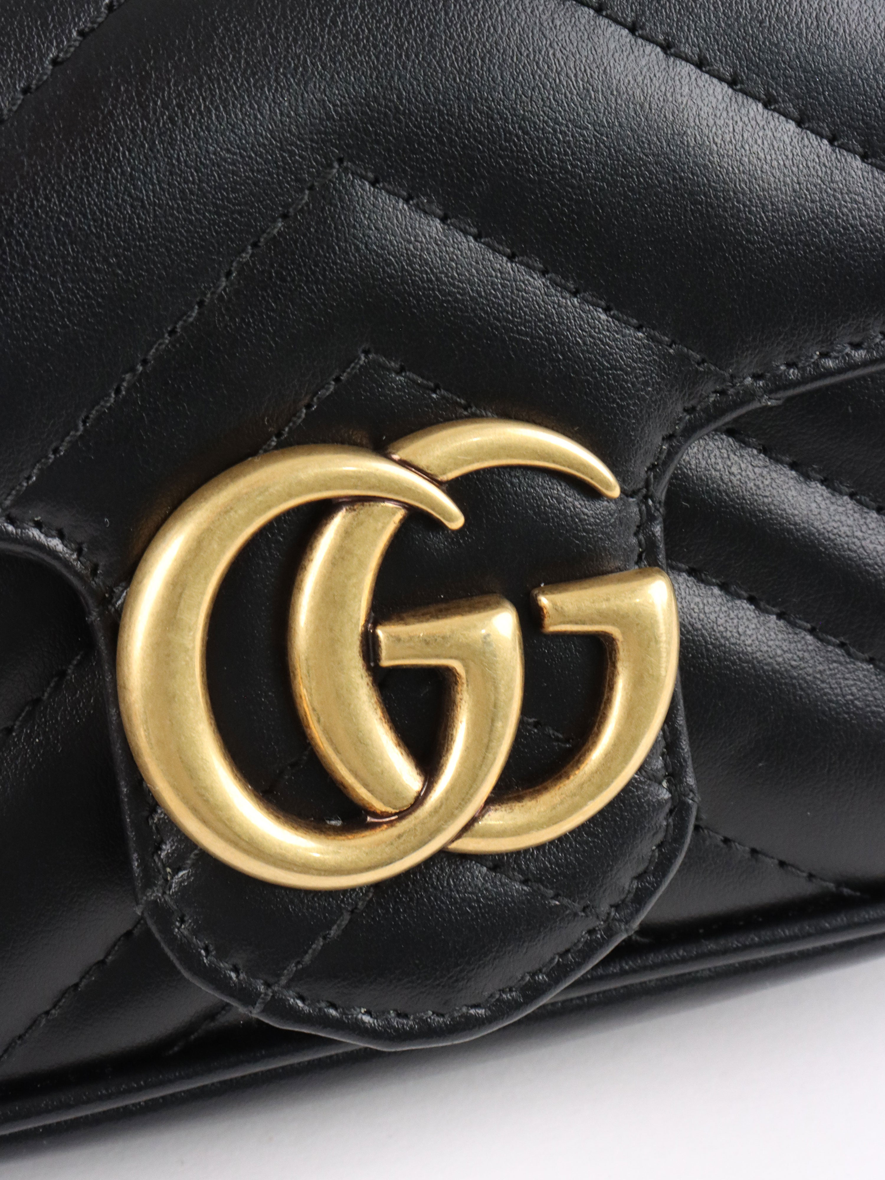 Gucci Super Mini Black Marmont Bag.