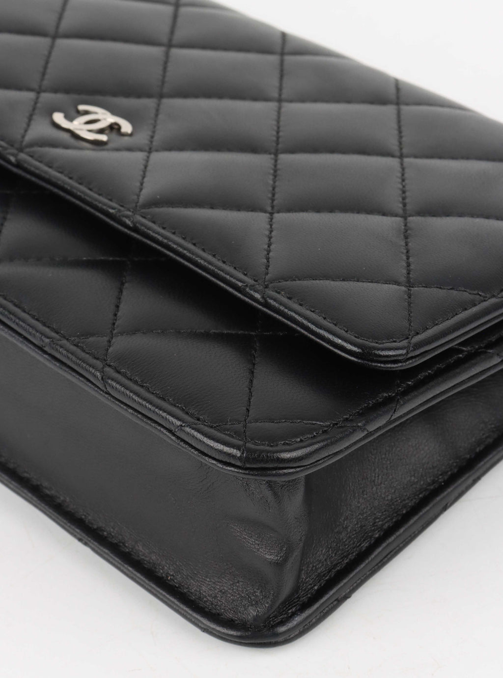 Chanel Black Lambskin Wallet on Chain SHW.