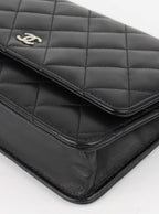 Chanel Black Lambskin Wallet on Chain SHW.