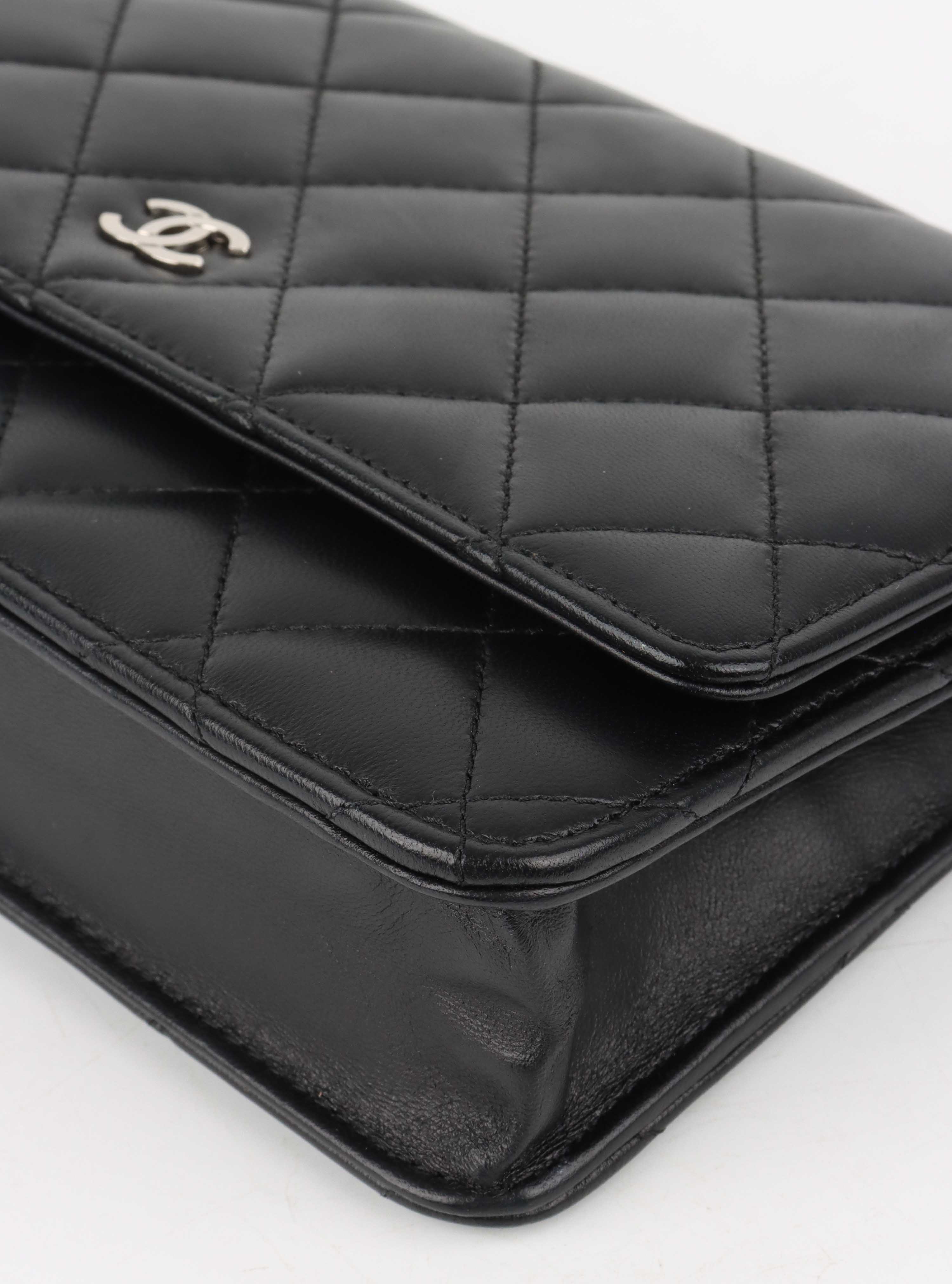 Chanel Black Lambskin Wallet on Chain SHW.