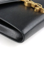 Saint Laurent Black Cassandra Wallet on Chain
