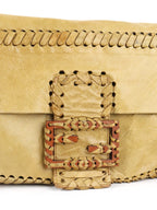 Fendi Vintage Senape Whipstitch Large Baguette