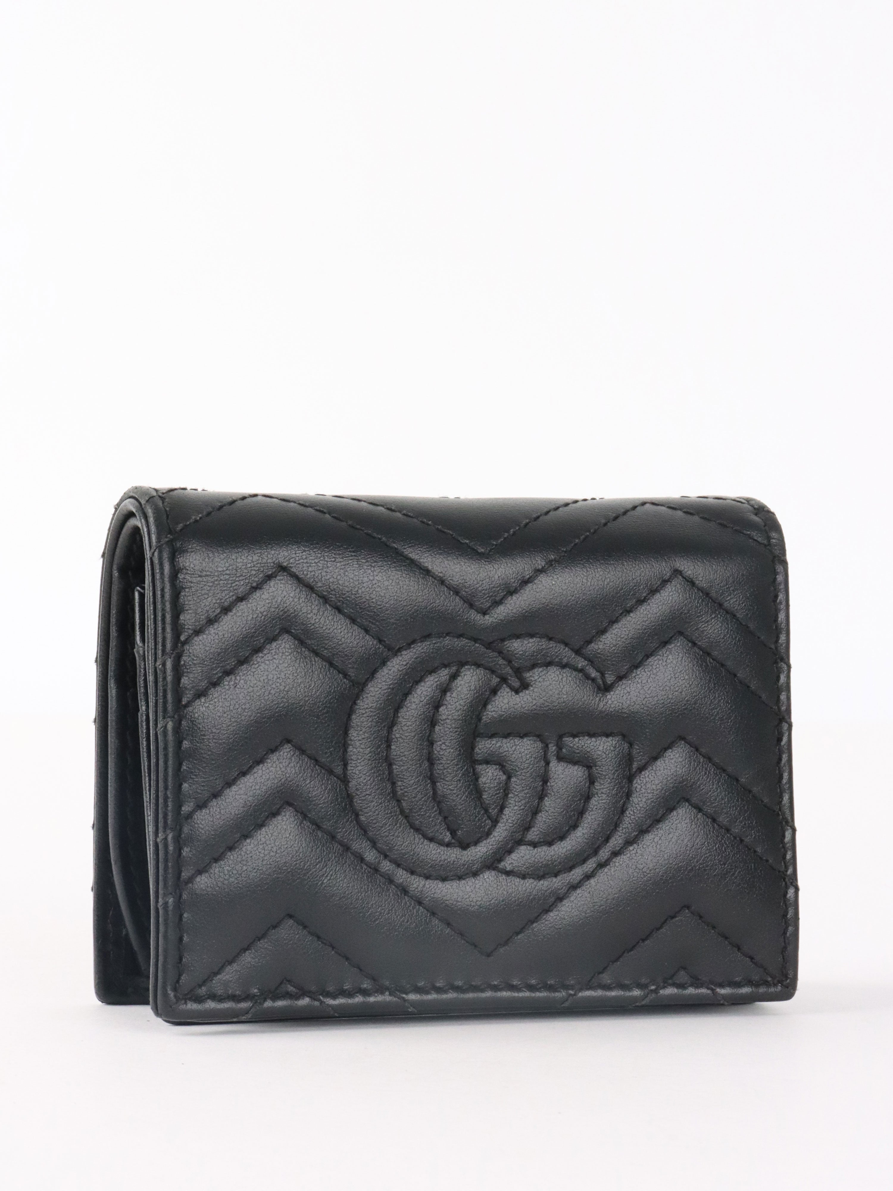 Gucci Black GG Marmont Card Case Wallet