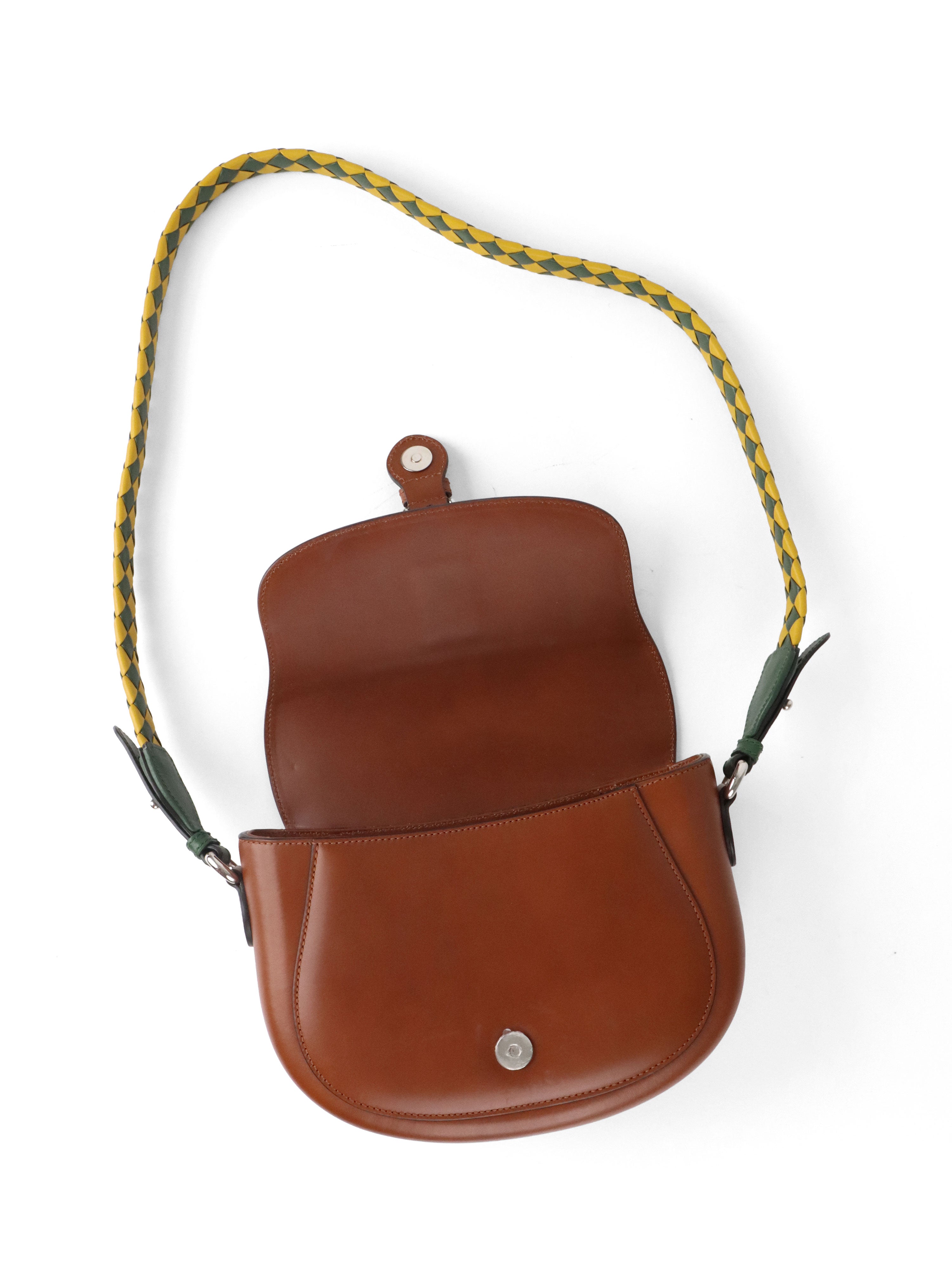 Gucci Brown Charisma Logo Embossed Leather Shoulder Bag