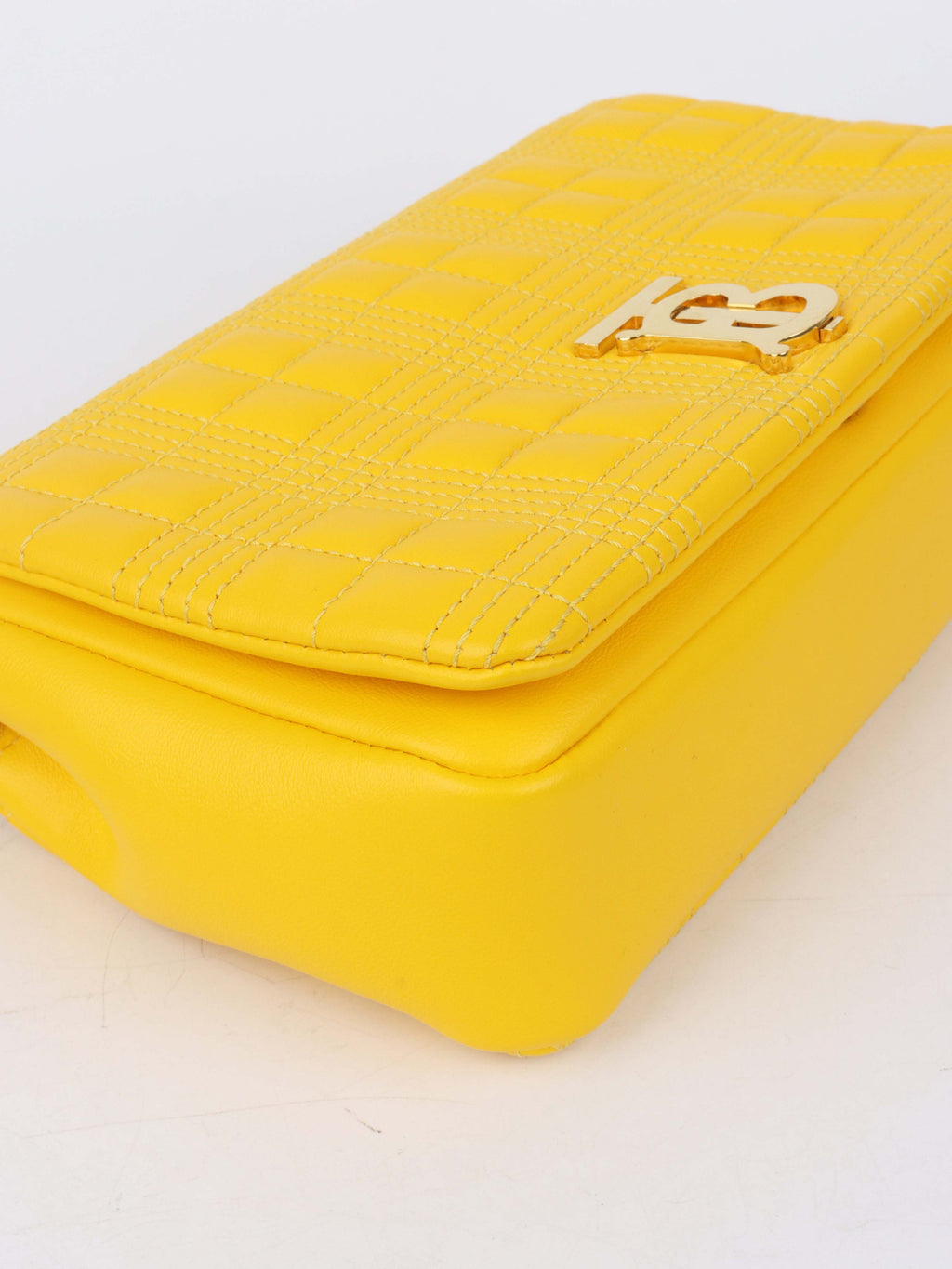 Burberry Yellow Quitled Leather Small Lola Bag.