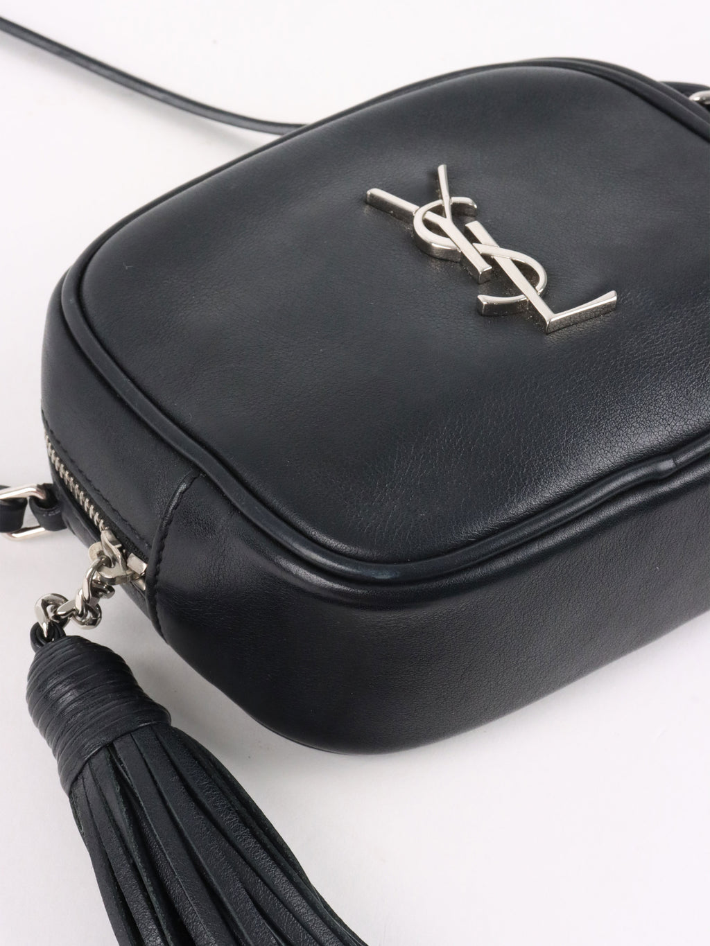 Saint Laurent Black Mini Blogger Tassel Crossbody Bag