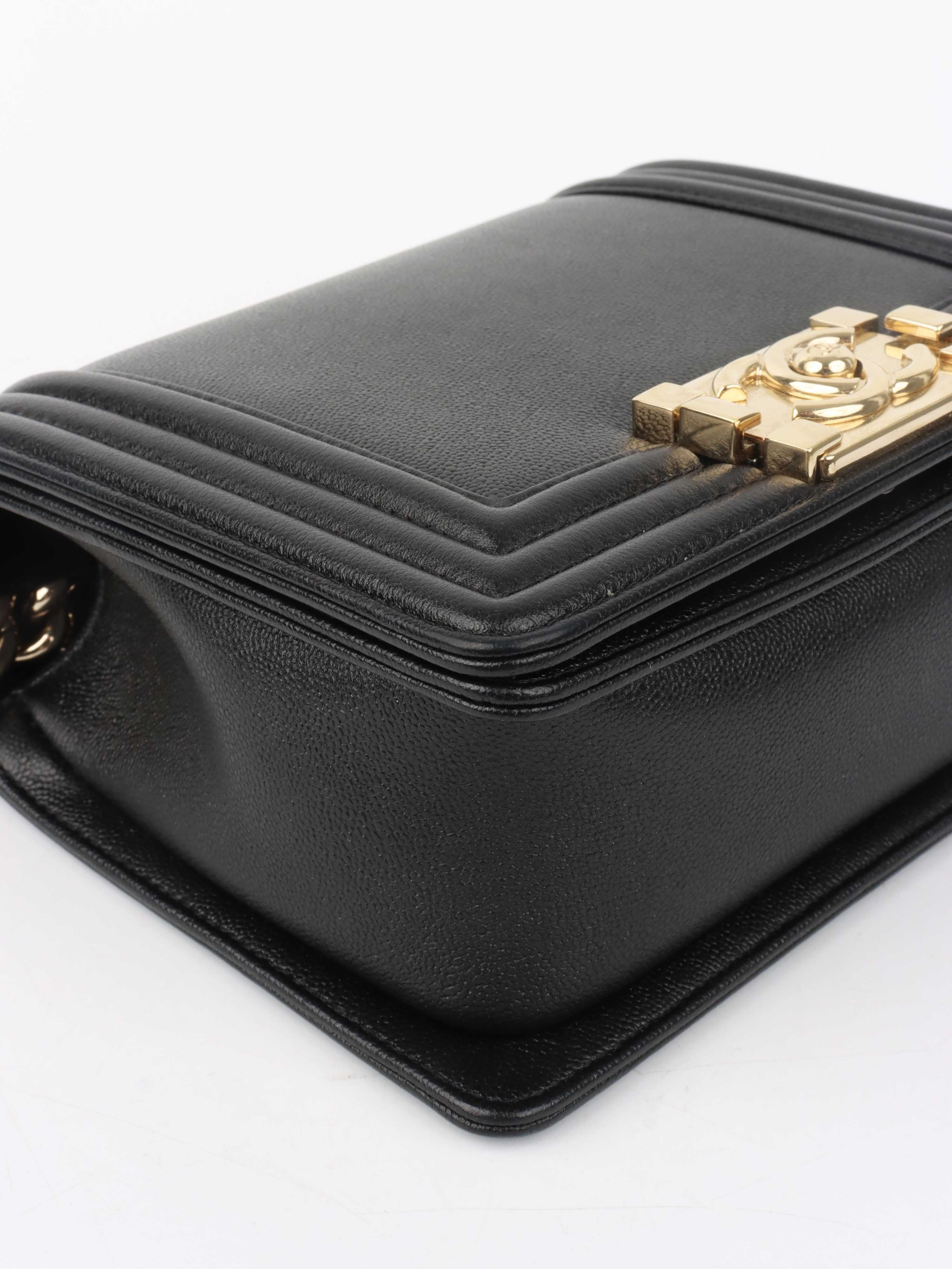 Chanel Black Mini Boy Bag in Calfskin LGHW.