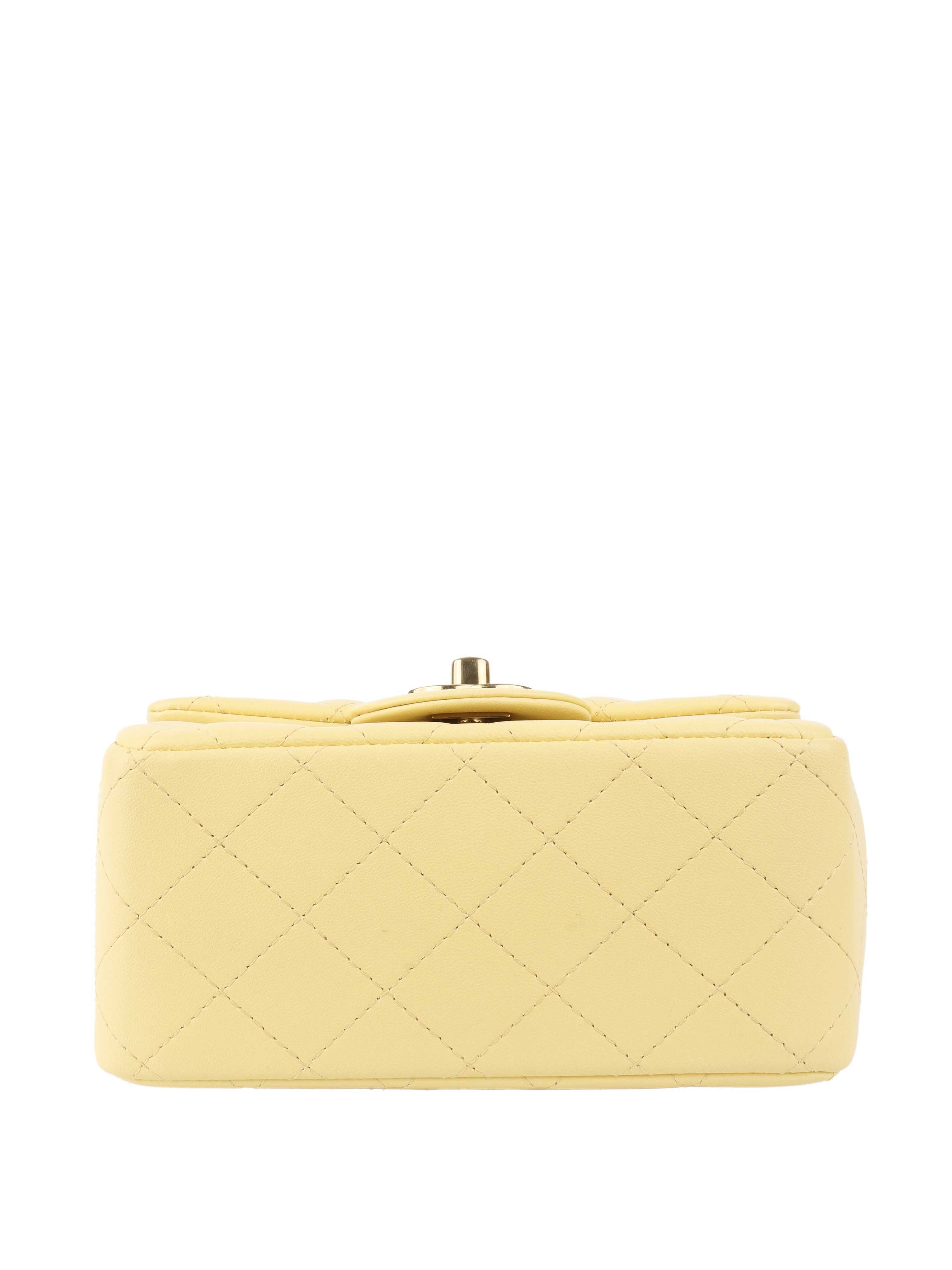 Chanel Square Pastel Yellow Mini Bag.