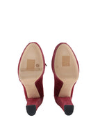 Dior Dark Pink Suede and Snakeskin Heels