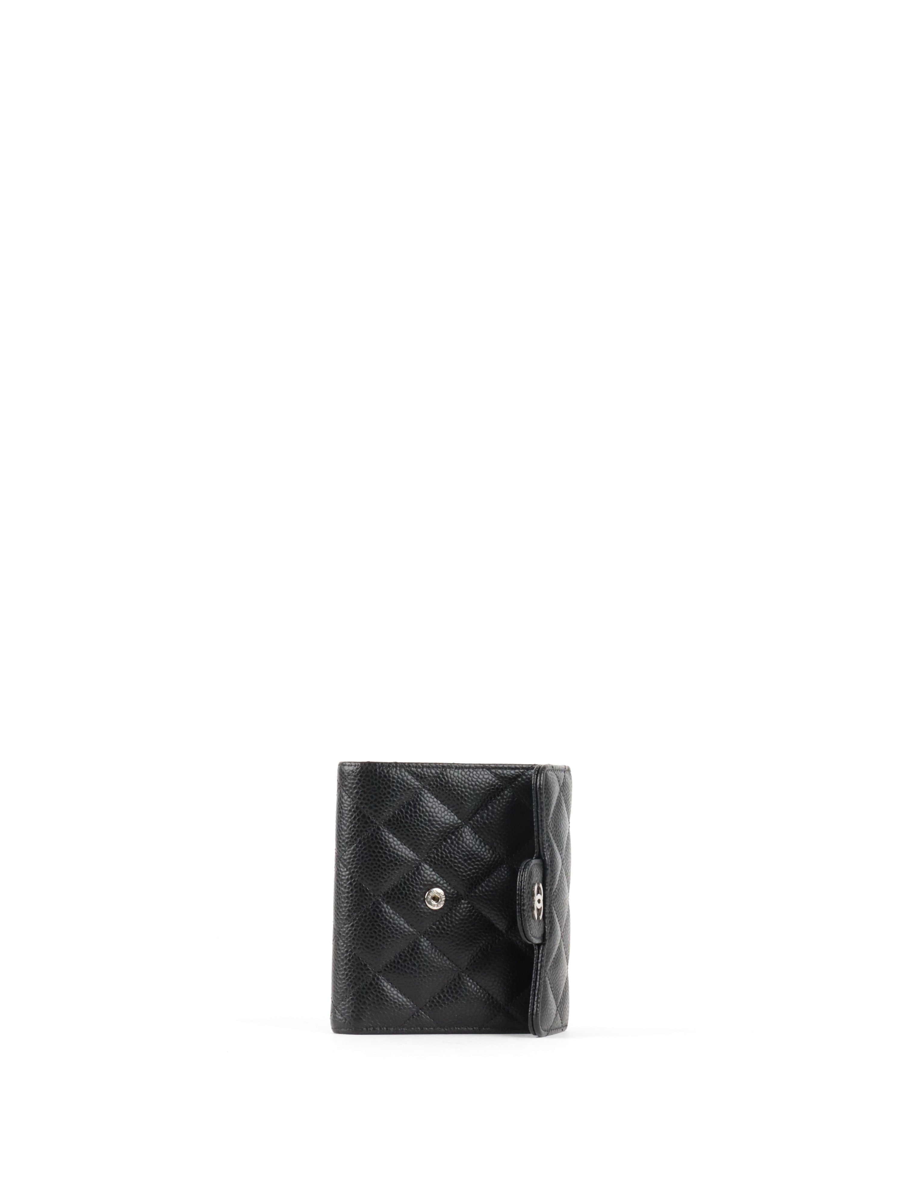 Chanel Small Black Caviar Flap Wallet SHW