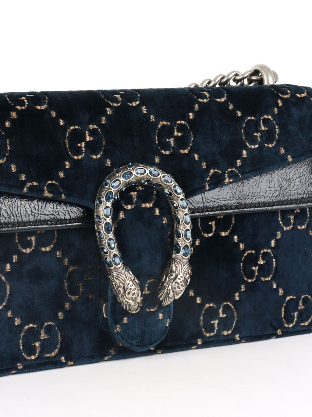 Gucci Small Blue Velvet Dionysus GG Bag