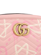 Gucci Pink Small GG Ghost Marmont Matelasse Camera Bag