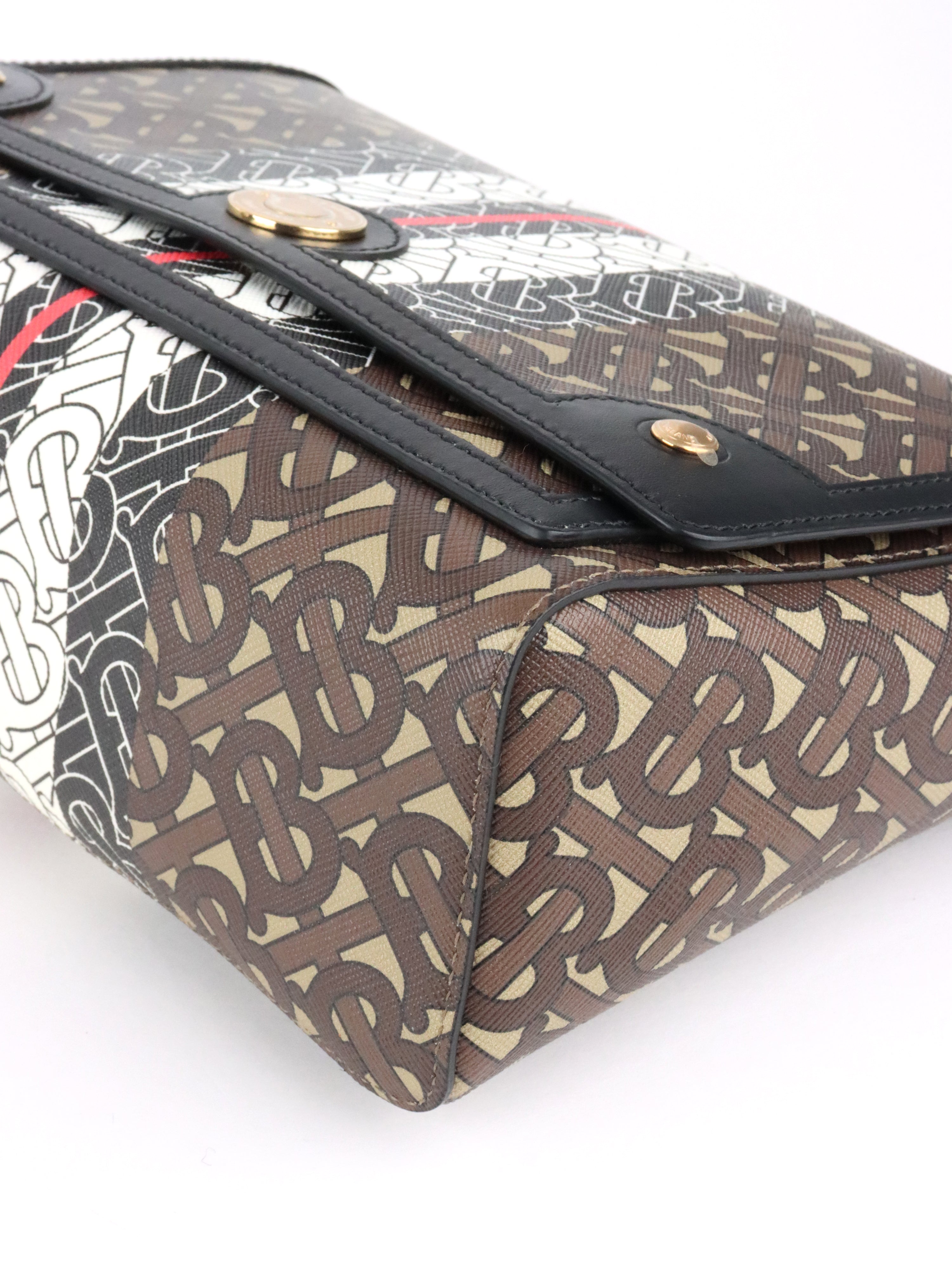 Burberry Monogram Stripe E-Canvas Note Crossbody Bag