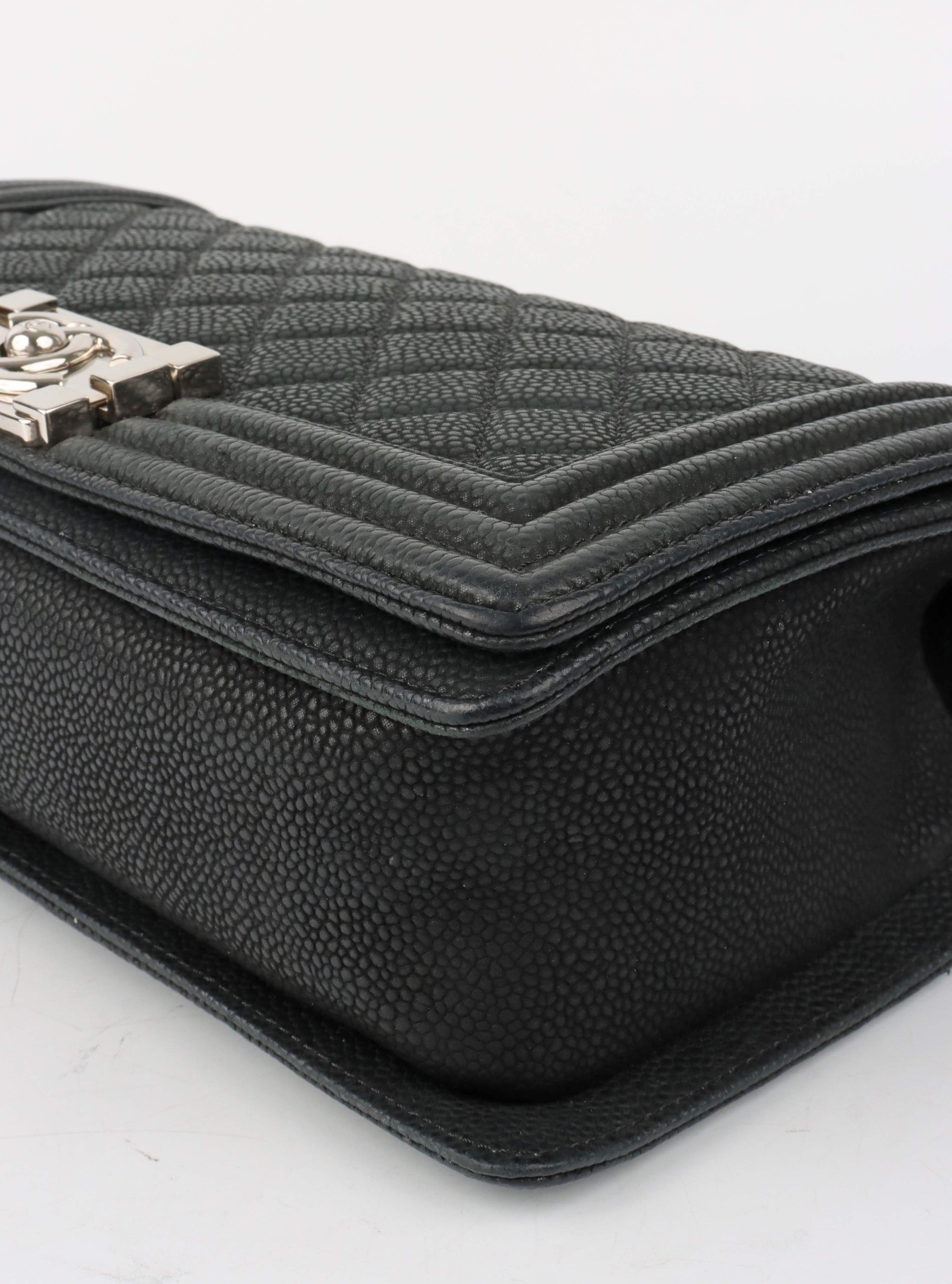 Chanel Black Medium Soft Caviar Boy Bag SHW.
