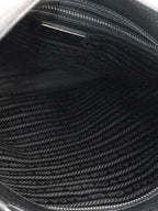 Prada Black Leather Messenger Bag.