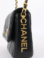 Chanel 21B Black Lambskin Quilted Mini Square Flap Bag GHW