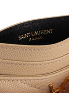 Saint Laurent Light Beige Cassandre Matelasse Card Holder